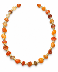 Carnelian and Gold Spacer Bead Necklace
