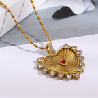 Dreamshow Beaded Chain Zircon Heart Pendant