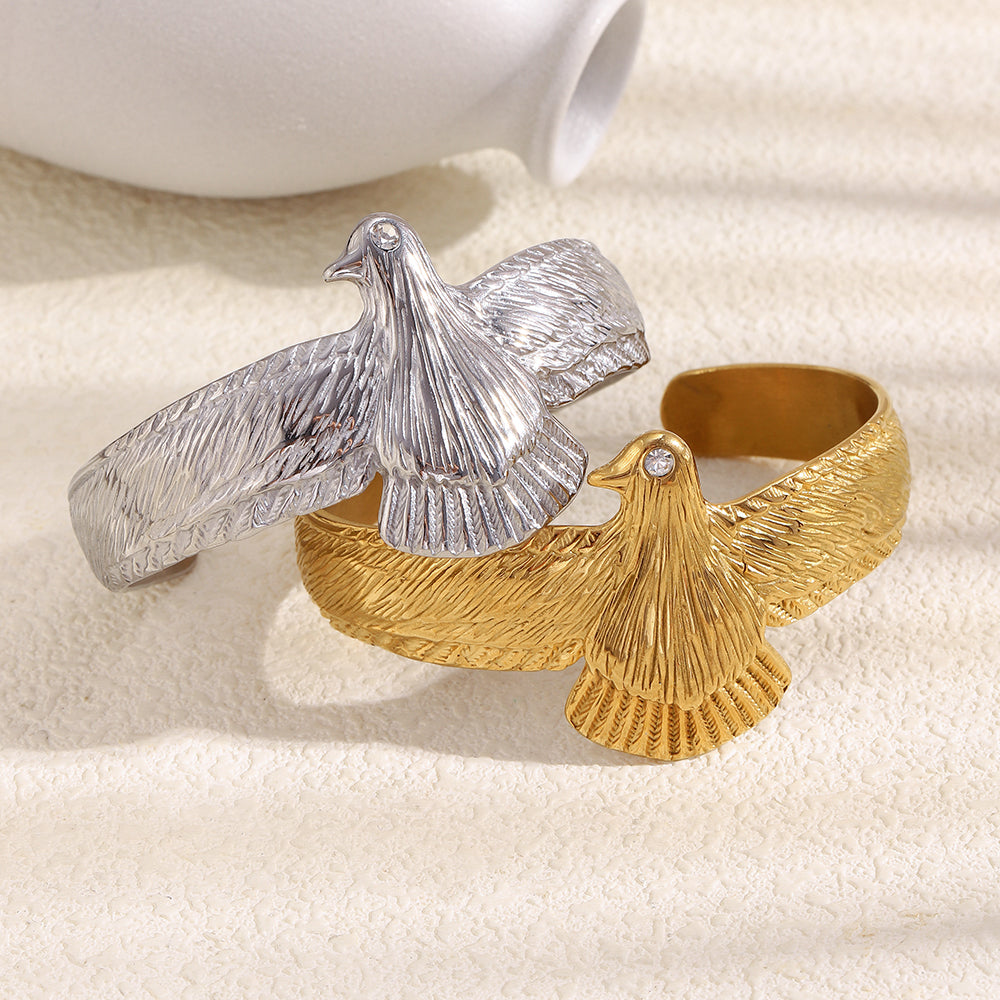 Dreamshow Chunky Statement Ancient Egypt Bird Cuff Bangle
