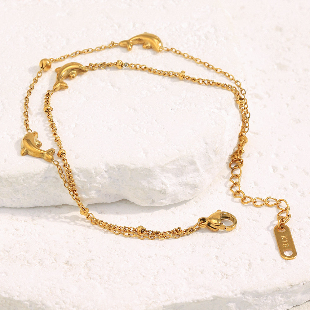 Dreamshow Dolphin Double Layer Chain Bracelet