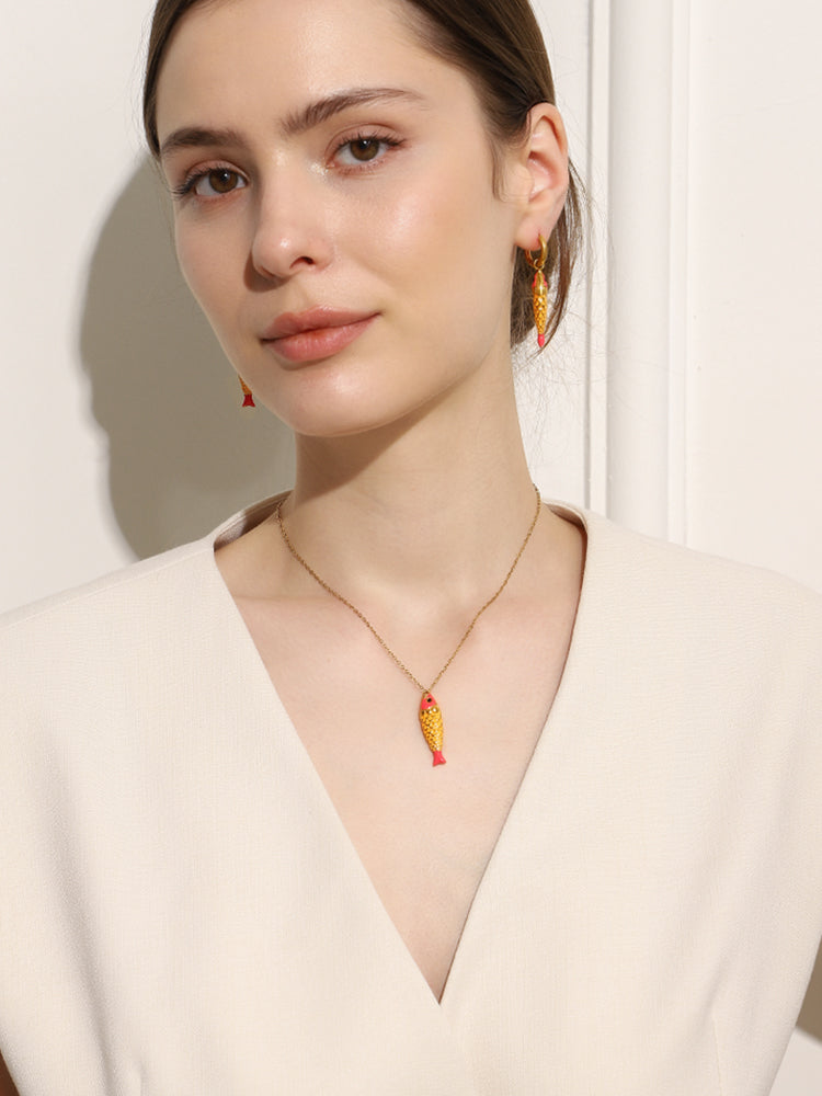 Dreamshow Enamel Jewelry Fish Necklace