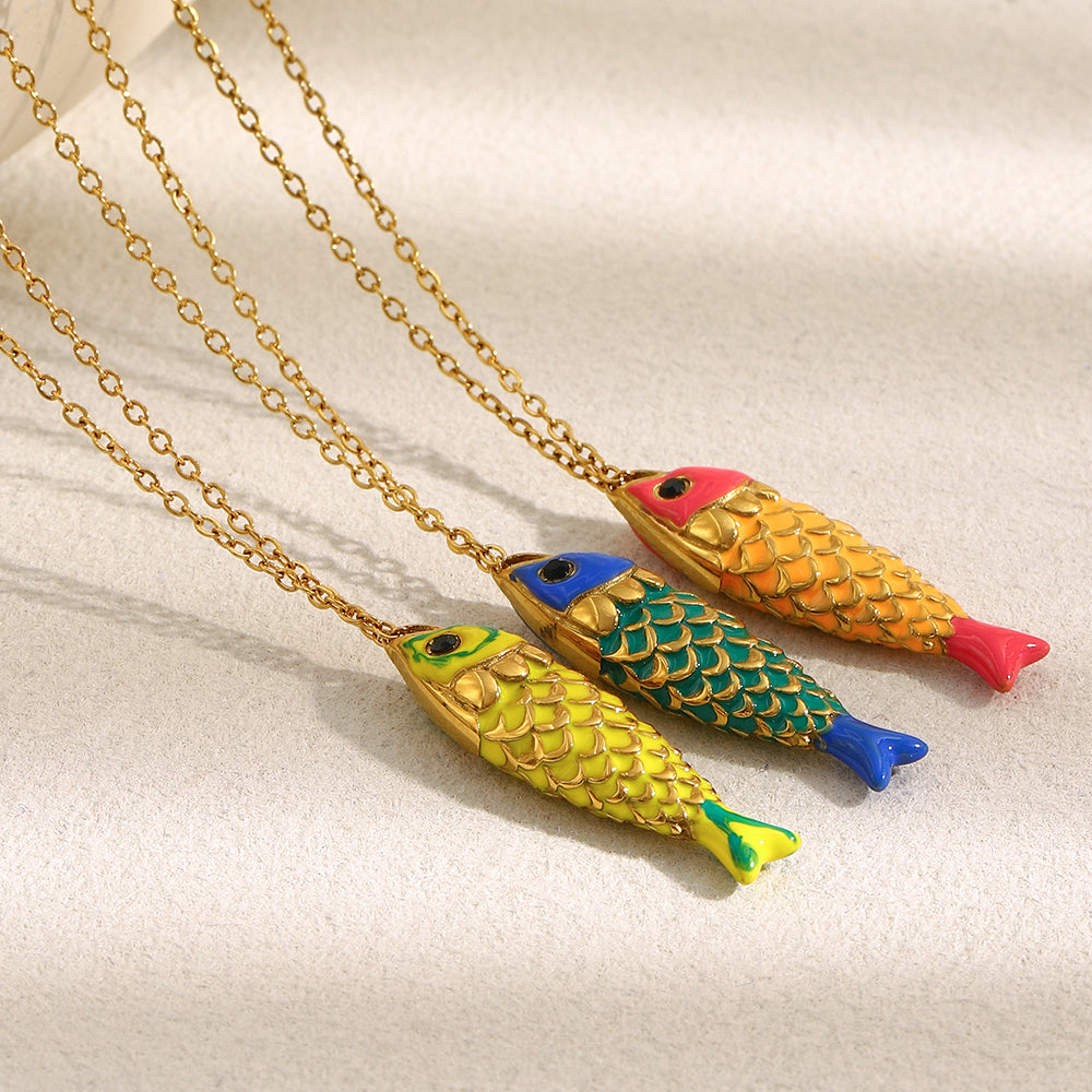 Dreamshow Enamel Jewelry Fish Necklace