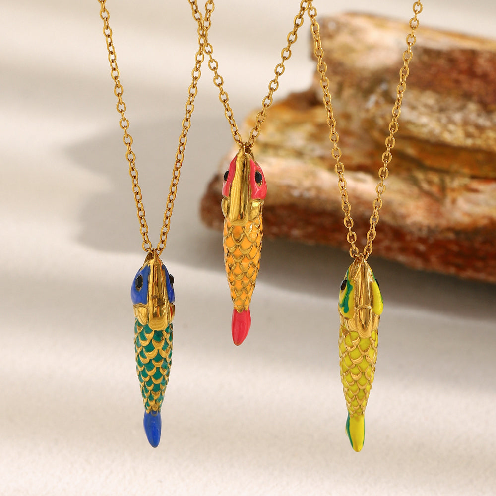 Dreamshow Enamel Jewelry Fish Necklace