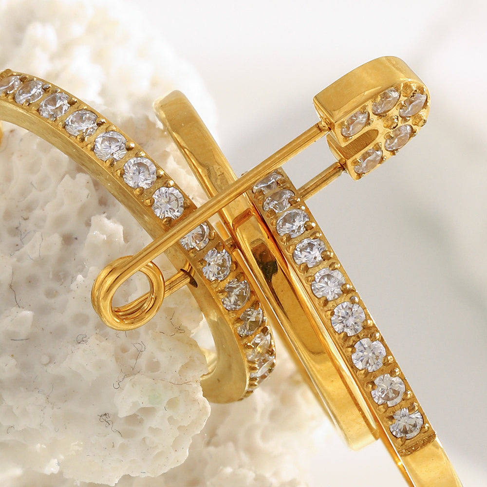 Dreamshow Fashion Jewelry Rings Three Layer Shining Zircon Jewelry Paper Clip