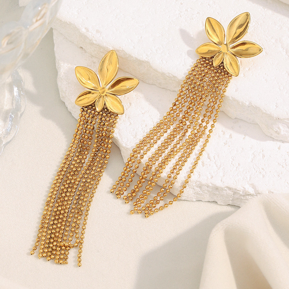 Dreamshow Flower Bead Jewelry Tassel Earring