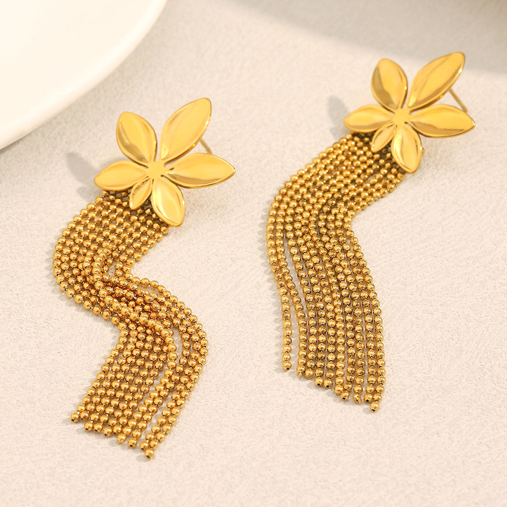 Dreamshow Flower Bead Jewelry Tassel Earring