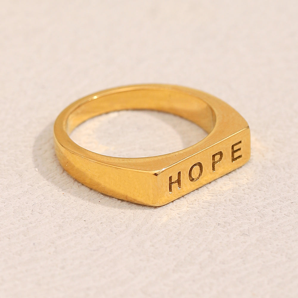 Dreamshow Letter Hope Signet Ring