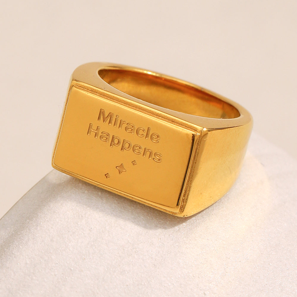 Dreamshow Lucky Letter Signet Ring