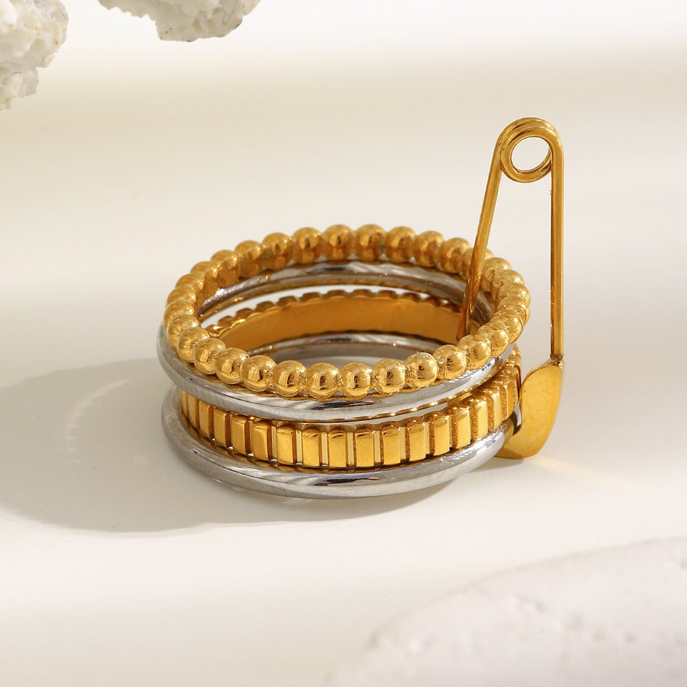 Dreamshow Multi-layered Bead Ring Fashion Jewelry for Women Mix Color