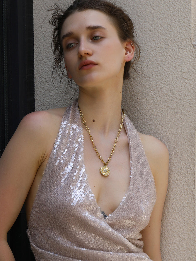 Dreamshow Vintage Octagonal Star Zircon Jewelry Necklace