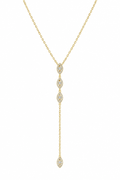 Elegant Gold Lariat Necklace Portrait