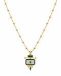 Emerald Art Deco Gold Necklace