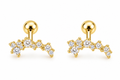 Gold Cluster Barbell Earrings