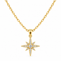 Gold Compass Star Pendant Necklace