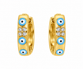 Gold Evil Eye Huggie Earrings