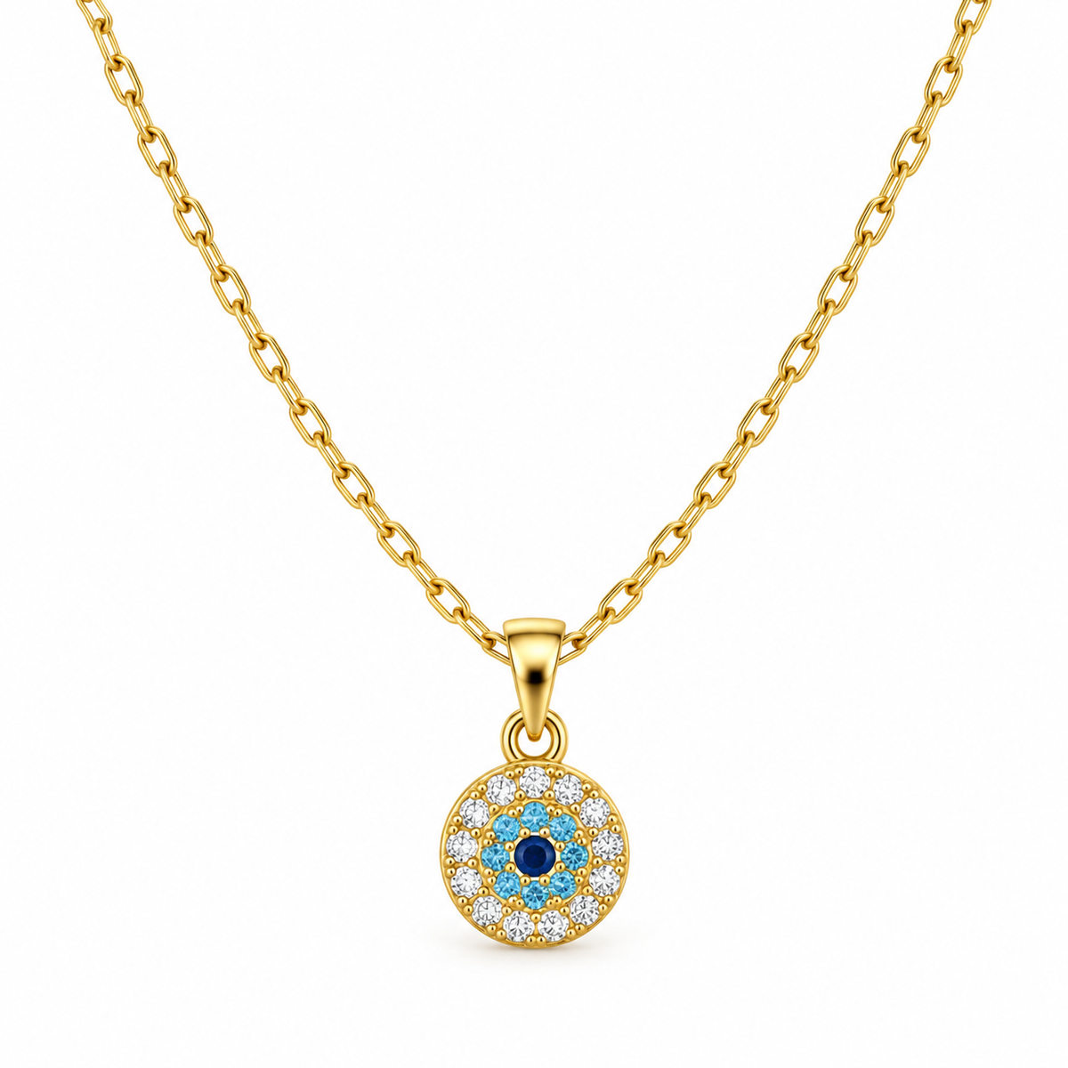 Gold Evil Eye Pendant Necklace