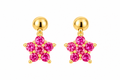 Gold and Pink Starburst Earrings