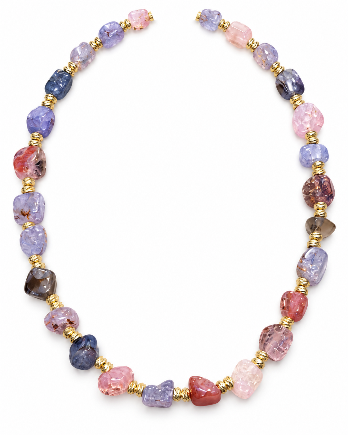 Multicolor Gemstone Nugget Necklace