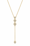 Pavé Heart Gold Y-Drop Necklace