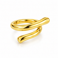 Polished Gold Spiral Ring