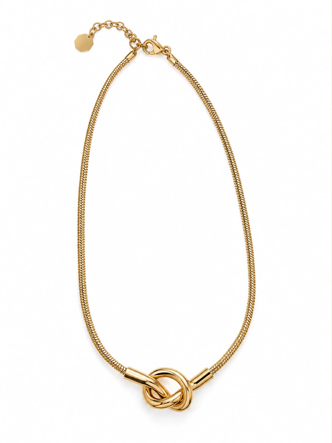Gold Snake Chain with a Knot Pendant