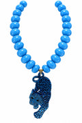 Wild Blue Leopard Necklace