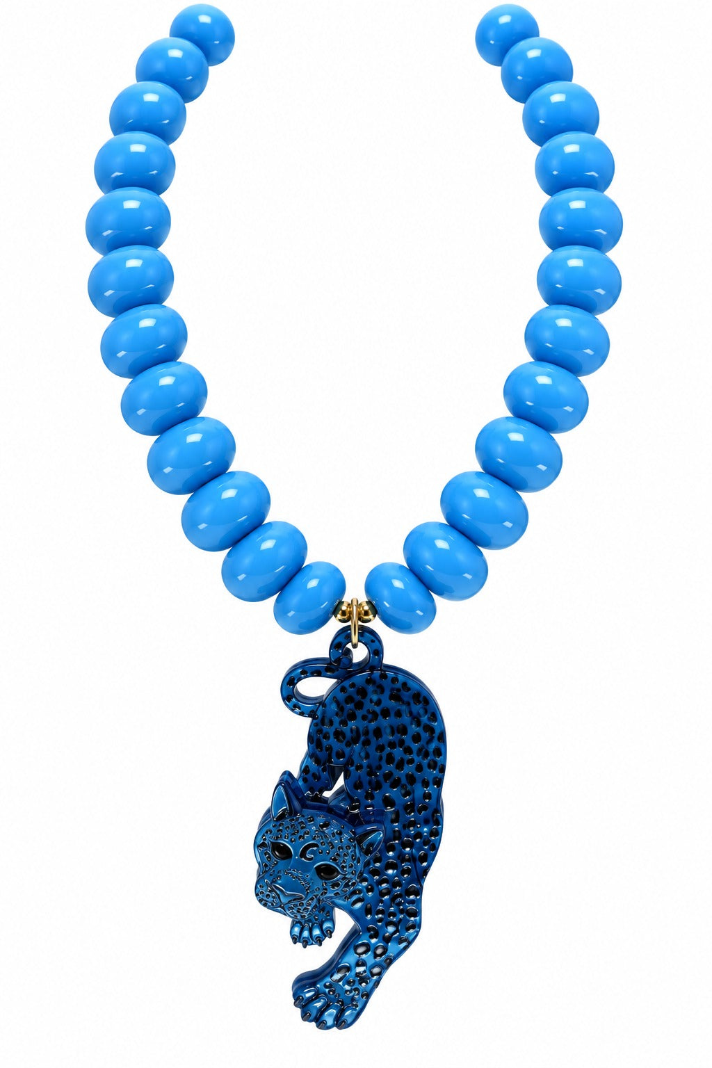 Wild Blue Leopard Necklace