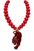 Wild Red Leopard Necklace