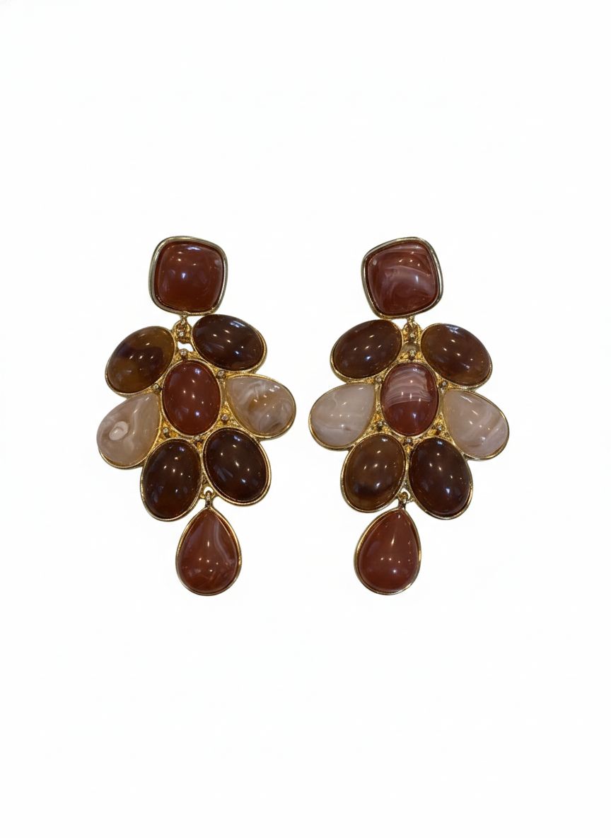 Ruby Bloom Drop Earrings
