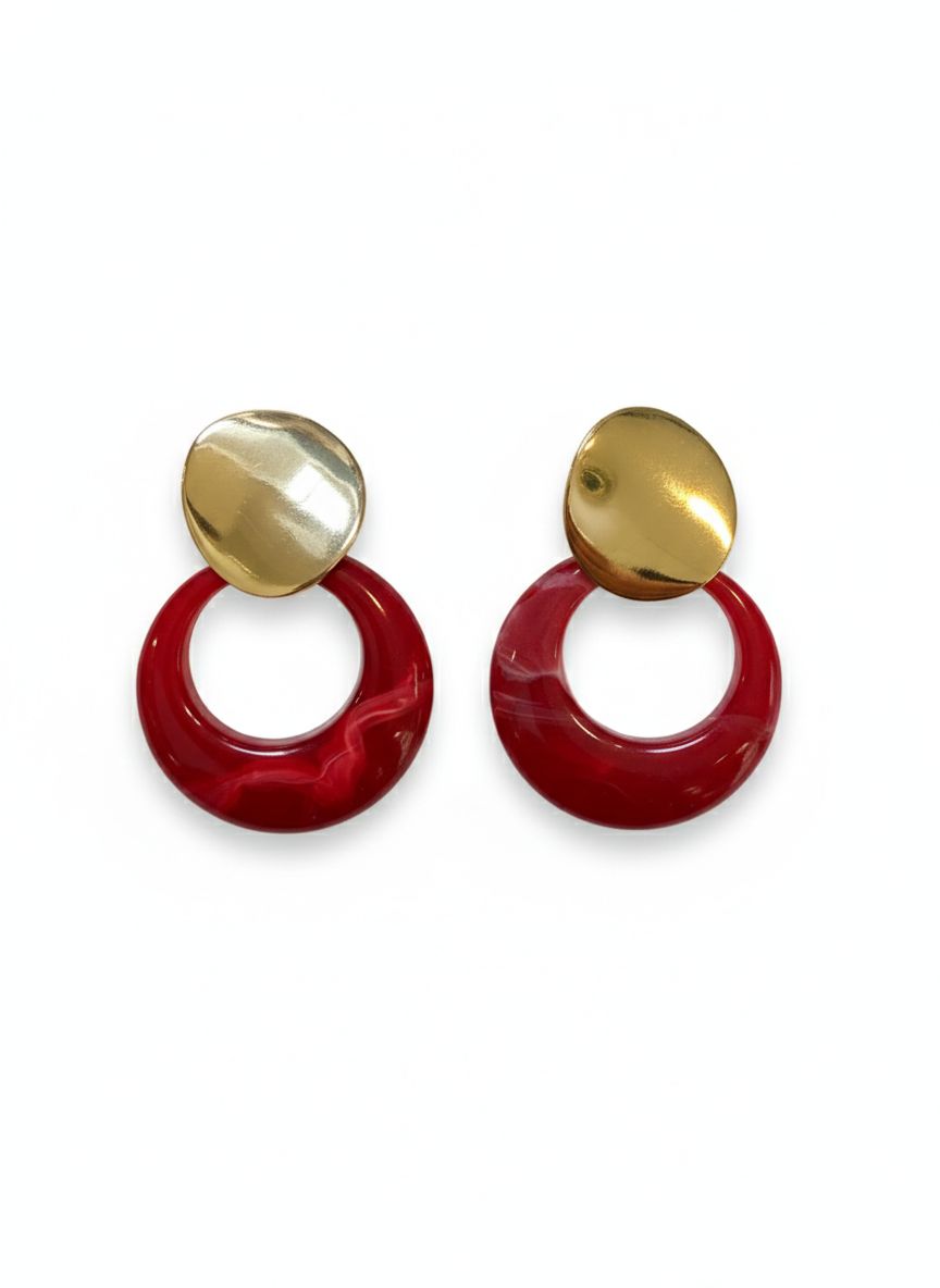 The Crimson Eclipse Drop Earrings
