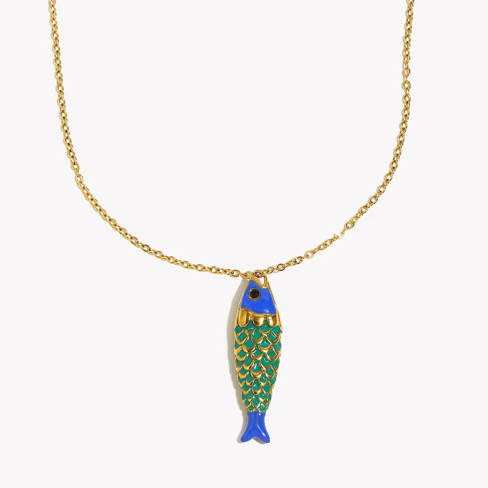 Dreamshow Enamel Jewelry Fish Necklace
