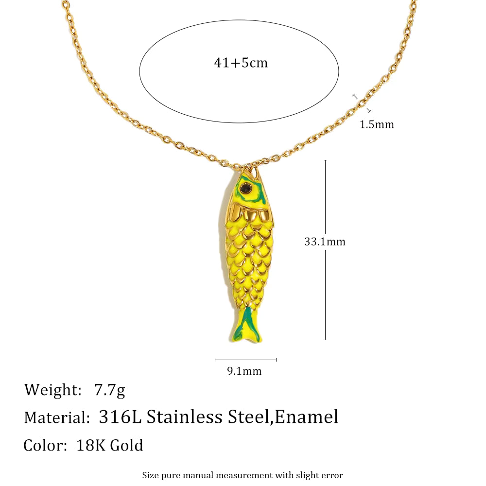 Dreamshow Enamel Jewelry Fish Necklace