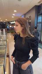 Ruby Bloom Drop Earrings