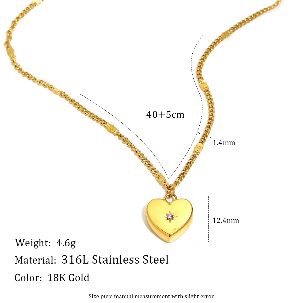 Dreamshow Zircon Birth Stone Heart Pendant Necklace